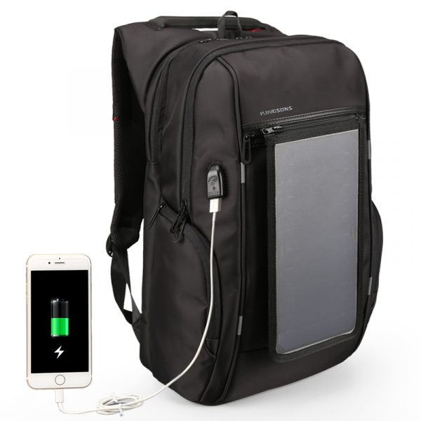 Solar Powered Backpack 15.6 inches USB Charging Bags