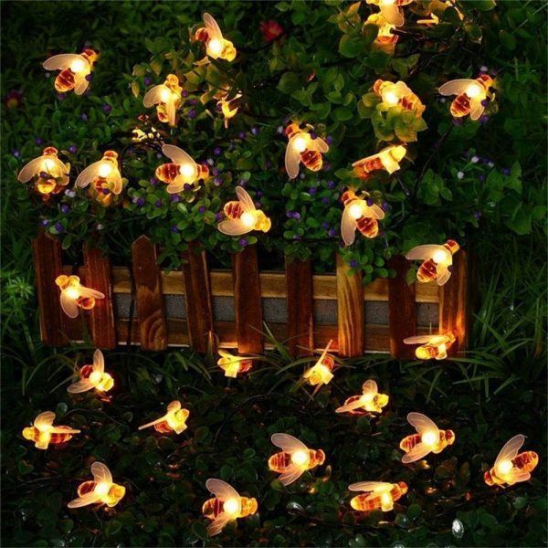 Solar Honey Bee Garden String Light 15ft 30 LED