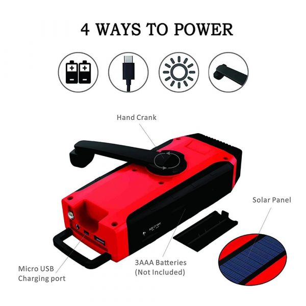 Solar & Hand Crank Portable Generator, Radio & Flashlight